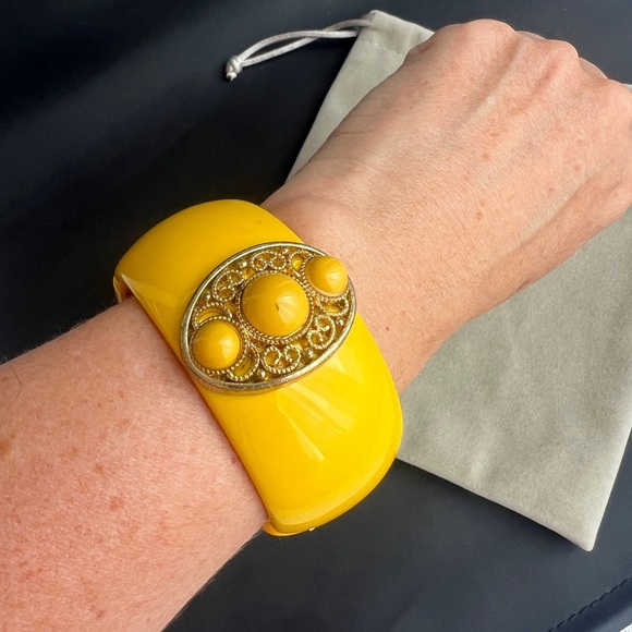 Yellow and Silver Women's Bracelet - Picture 5 of 7